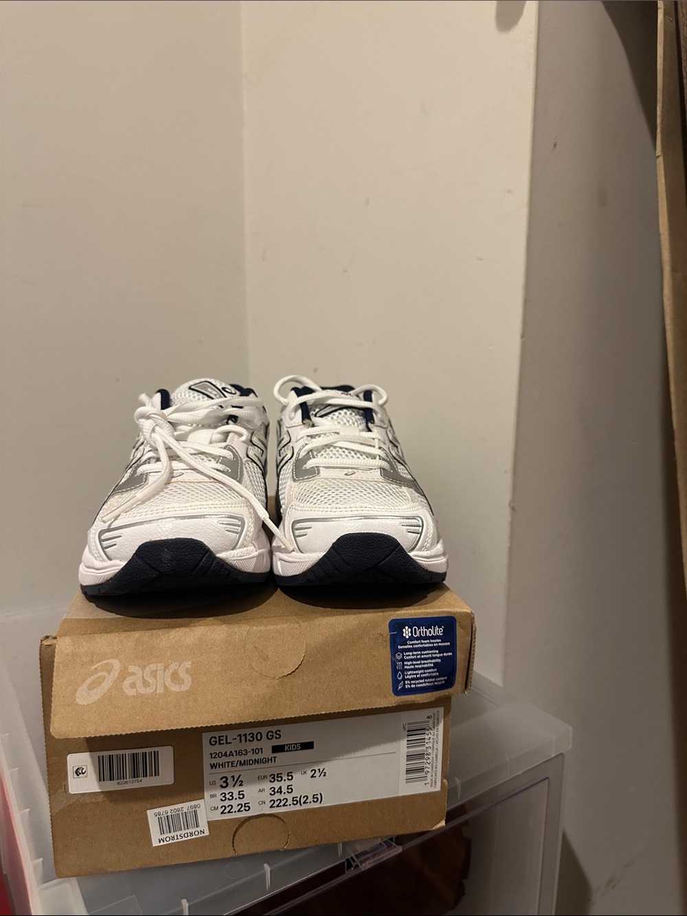 ASICS Kids White and Navy Gel-1130 GS Sneakers